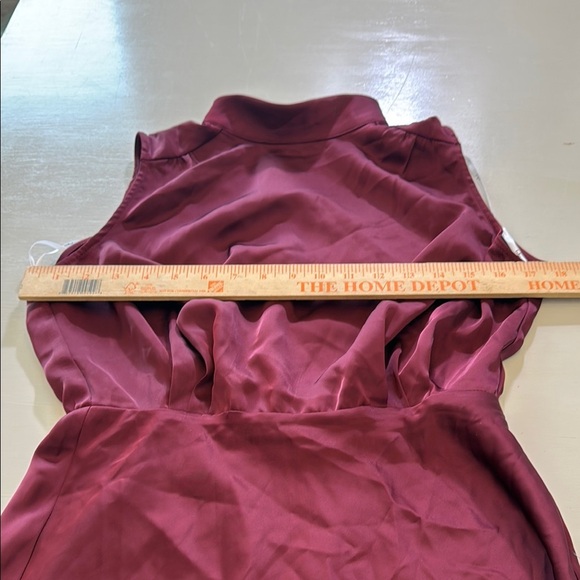 Lulus Classic Elegance Plum Chiffon Sleeveless Mock Neck Maxi Dress Size Small - Picture 7 of 9